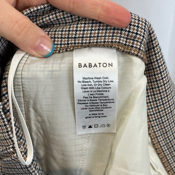 BABATON Aritzia Conan Pants Plaid Pull On Ankle Crop Multicolor Size 6 - Picture 7 of 8